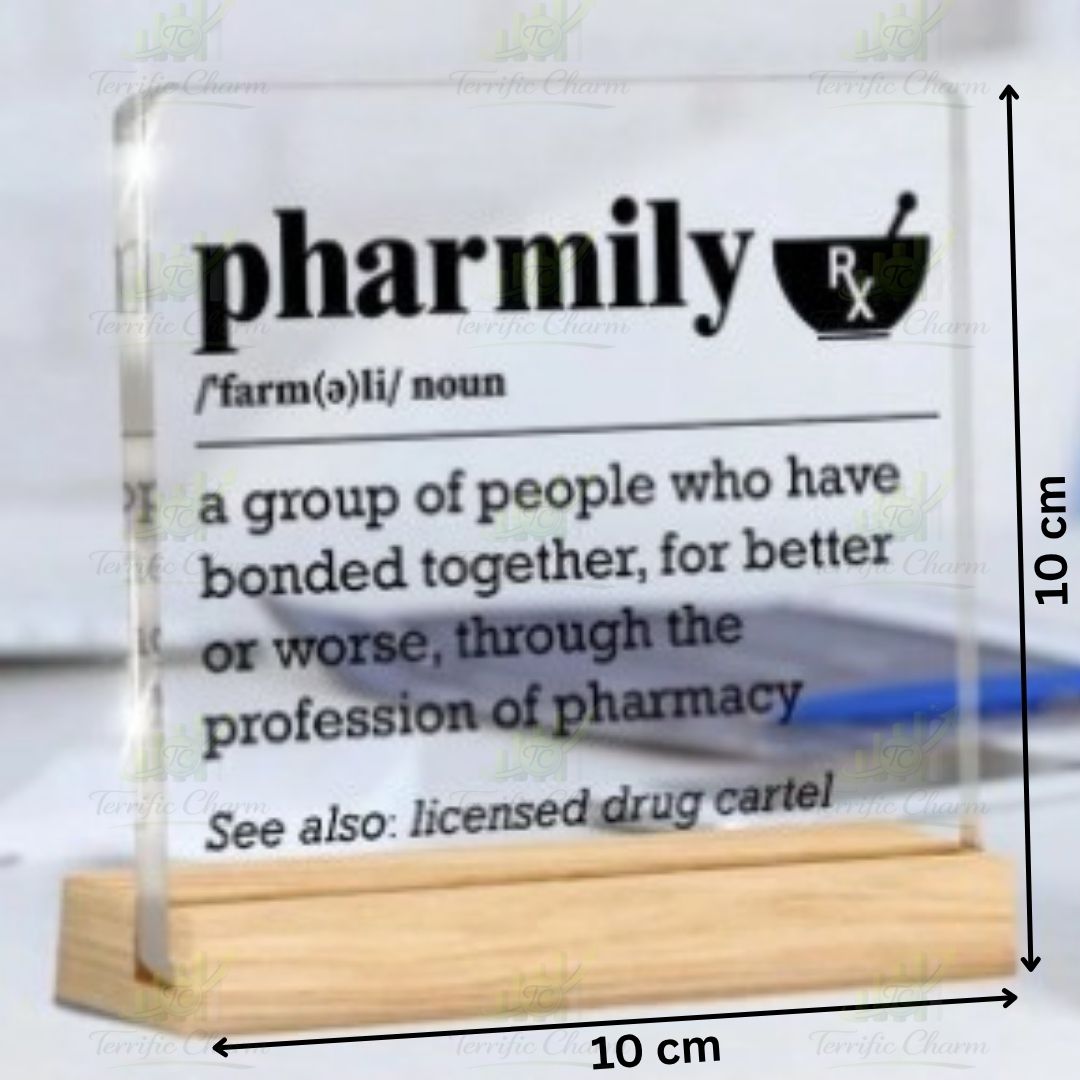 Square Plaque With Wooden Holder_Pharmily