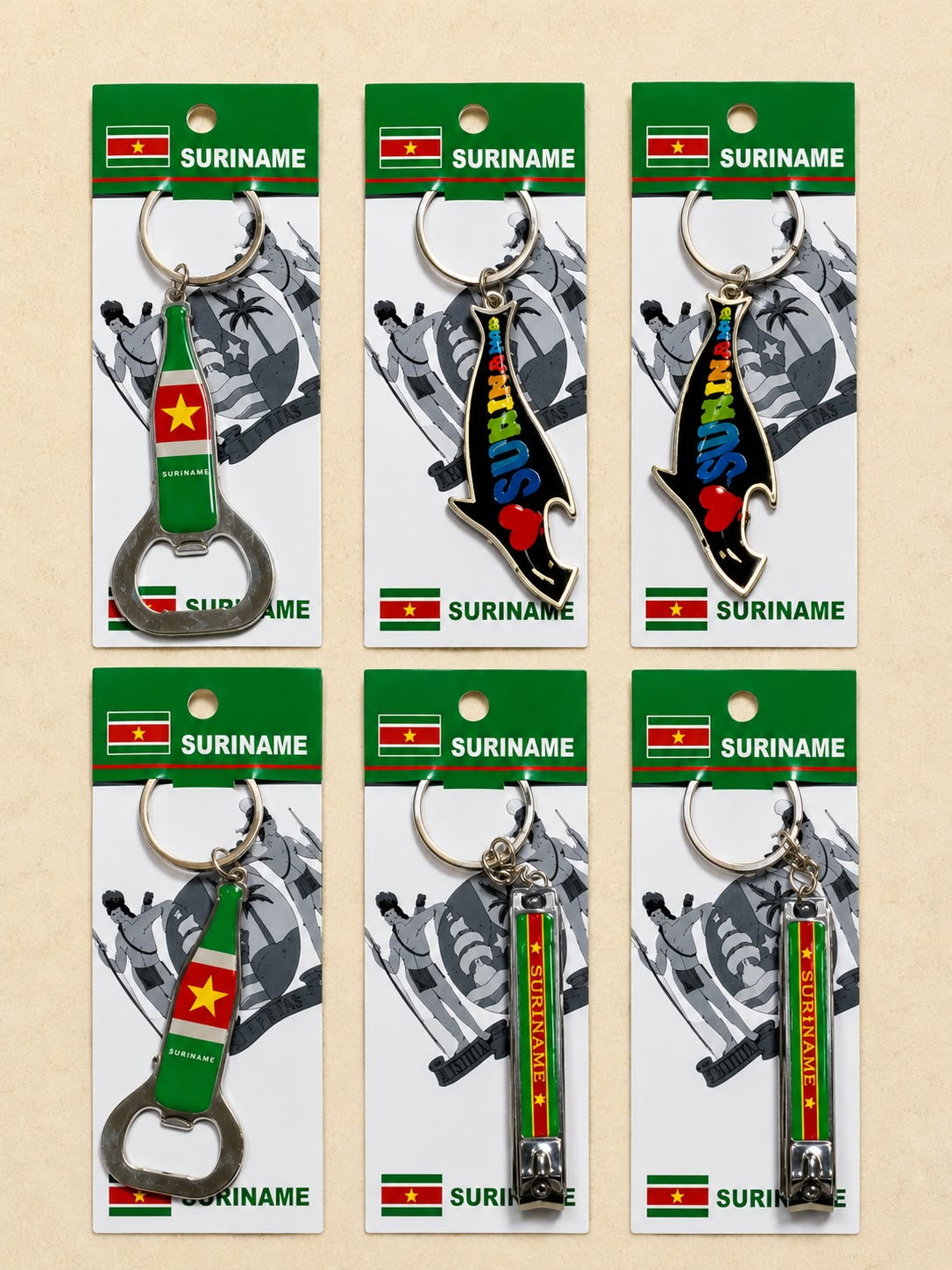 Suriname Themed Keychain/Opener