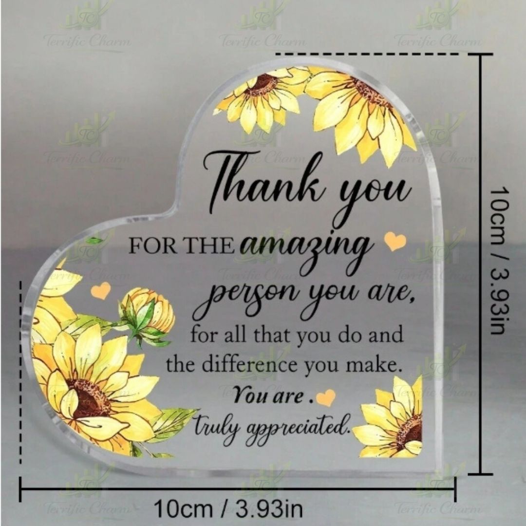 Heart Shaped Acrylic Plaque_Thank You